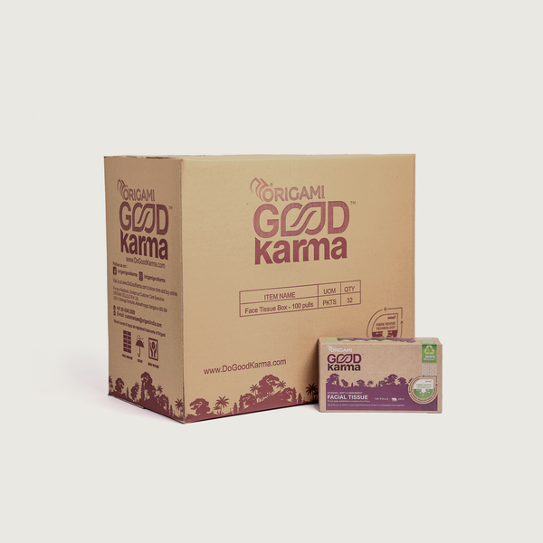 Origami Good Karma  Face Tissue Box, 100 Pulls, 2 Ply- Case Pack